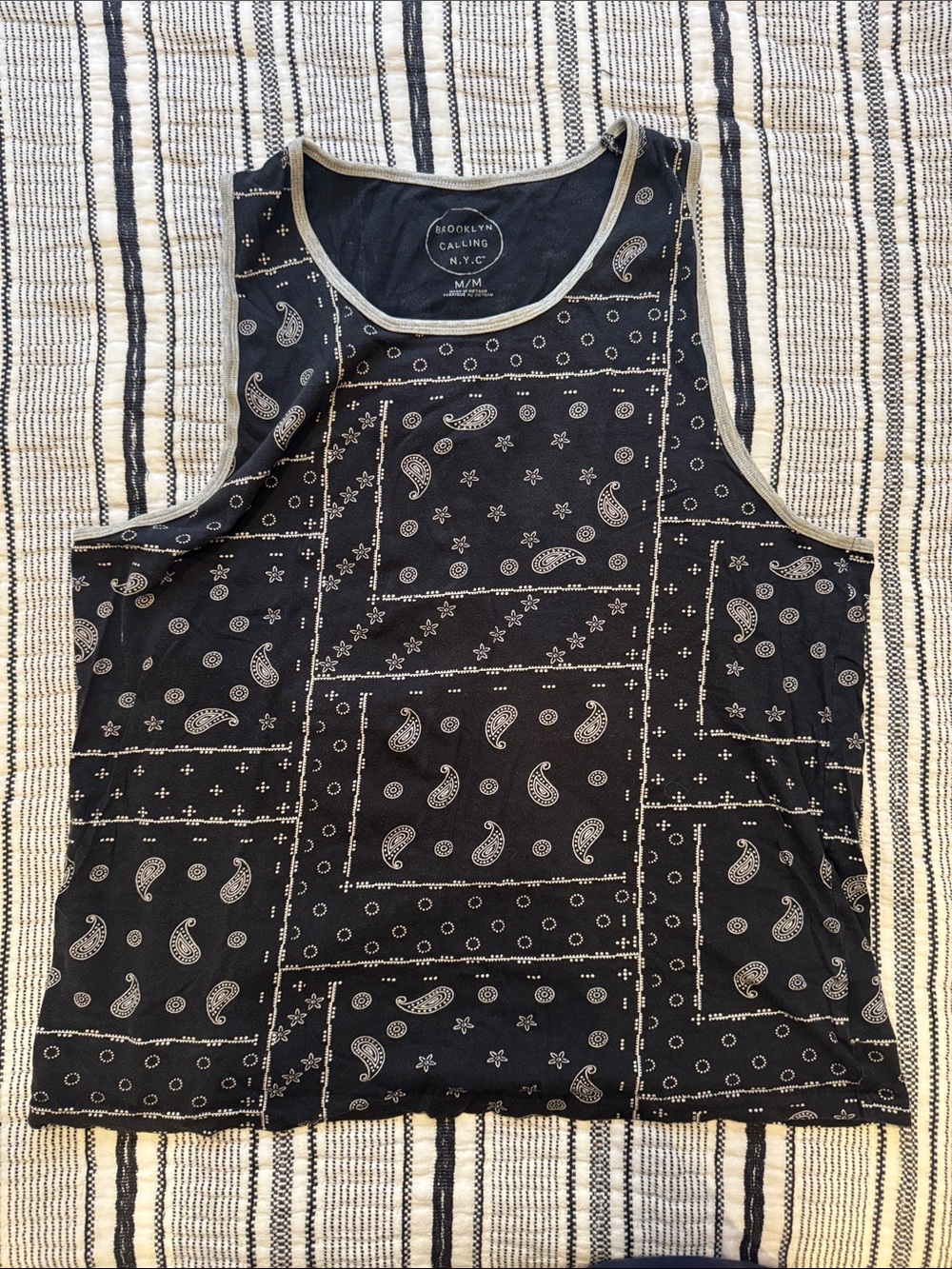 Men’s black tank top boho